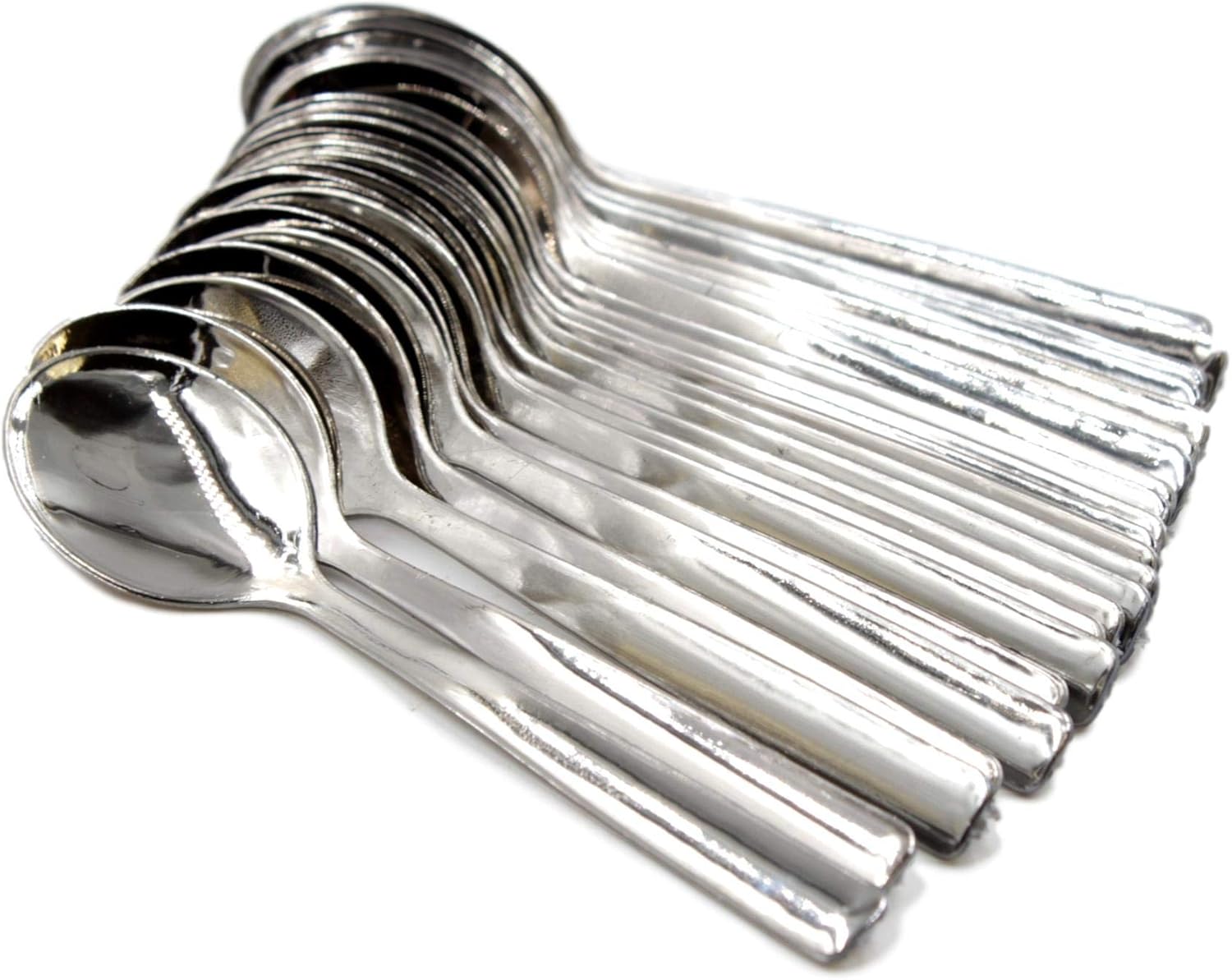 96x Mini Silver Effect Plastic Canape Spoons (10cm) Amazon.co.uk