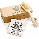 Kent BRD2 Boar Bristle Beard Brush for Men - Specially Cut Natural White Boar Bristle for Flawless Shaping and Grooming, Ergonomic Pistol-Like Grip Wood Handle, Dry or Wet Beard, Distributes Oils