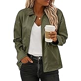 EVALESS Jackets for Women Fall Fashion 2025 Lightweight Coat Button Down Cropped Shackets With Pockets