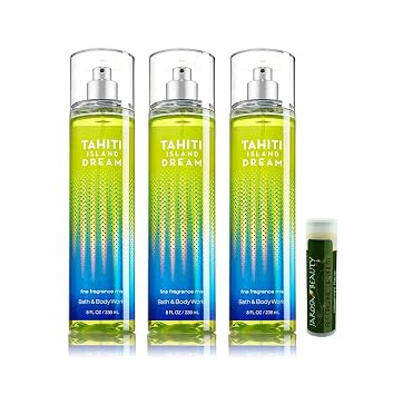 Tahiti Island Dream Bath Body Works Mist Pack Of 3 With A Jarosa Bee Organic Peppermint