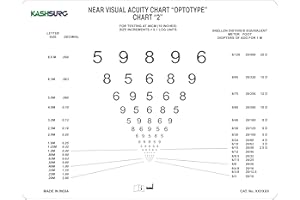 Sloan Letter Near Vision Eye Chart with 16 Inch Cord by KASHSURG