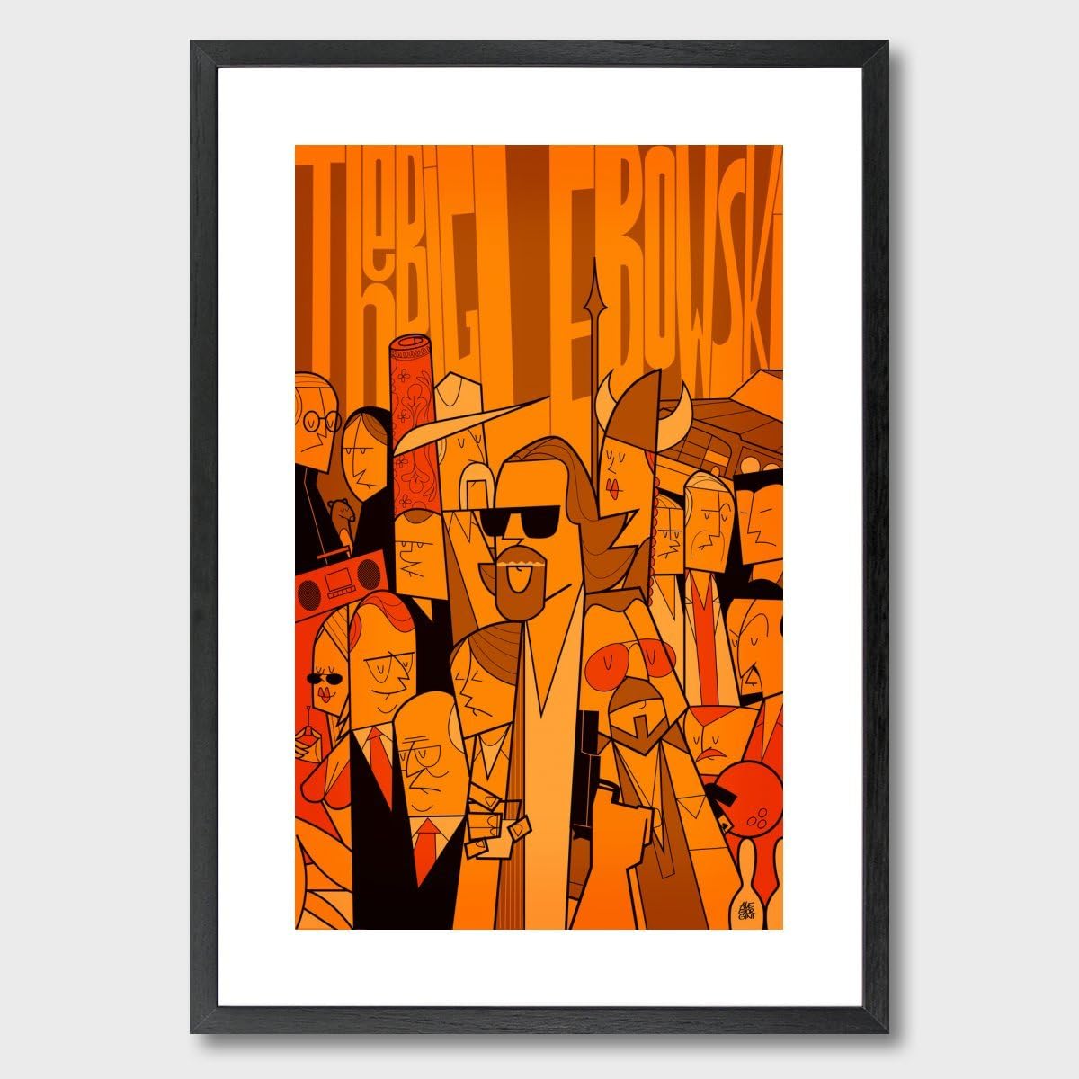 The Big Lebowski by Ale Giorgini // Gallery Quality Fine Art Print // 16 x 20 inches / 40 x 50cm // Easy Framing - Designed To Fit Standard Frame Sizes // Unique, Affordable, Contemporary Artwork // Custom Printed To Order On 240gsm Premium Art Paper // 100% Money Back Guarantee