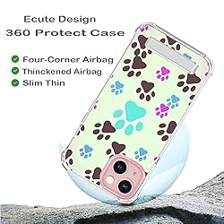 Ecute Dog Paw Case for iPhone 15 with Stand,Drop