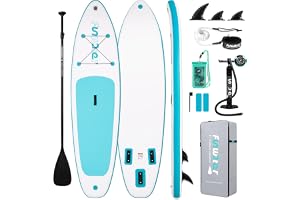 FunWater 10'6''/11'/11'6''Inflatable Ultra-Light Stand Up Paddle Board for All Skill Levels with Premium SUP Paddleboard Accessories,Non-Slip Comfort Deck for Youth & Adults