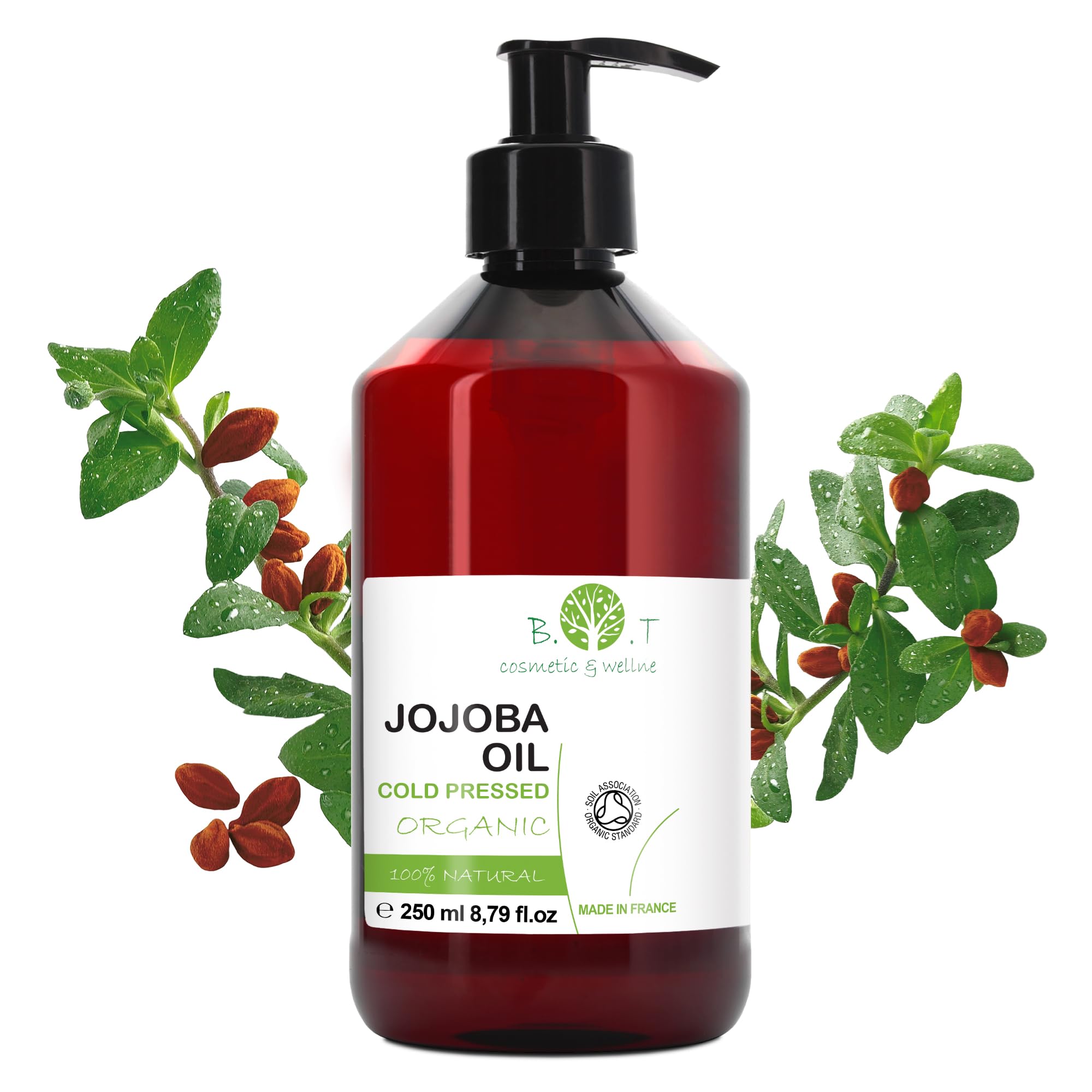 Oil for Eye Contour, Face, and Hair, Bio Jojoba Oil - Unmatched Benefits, Hydrating, Waterproof Makeup Remover, Strengthens Hair, Anti-Acne Solution, Regulates Sebum, Oily Skin, Lip Balm - 250 ml