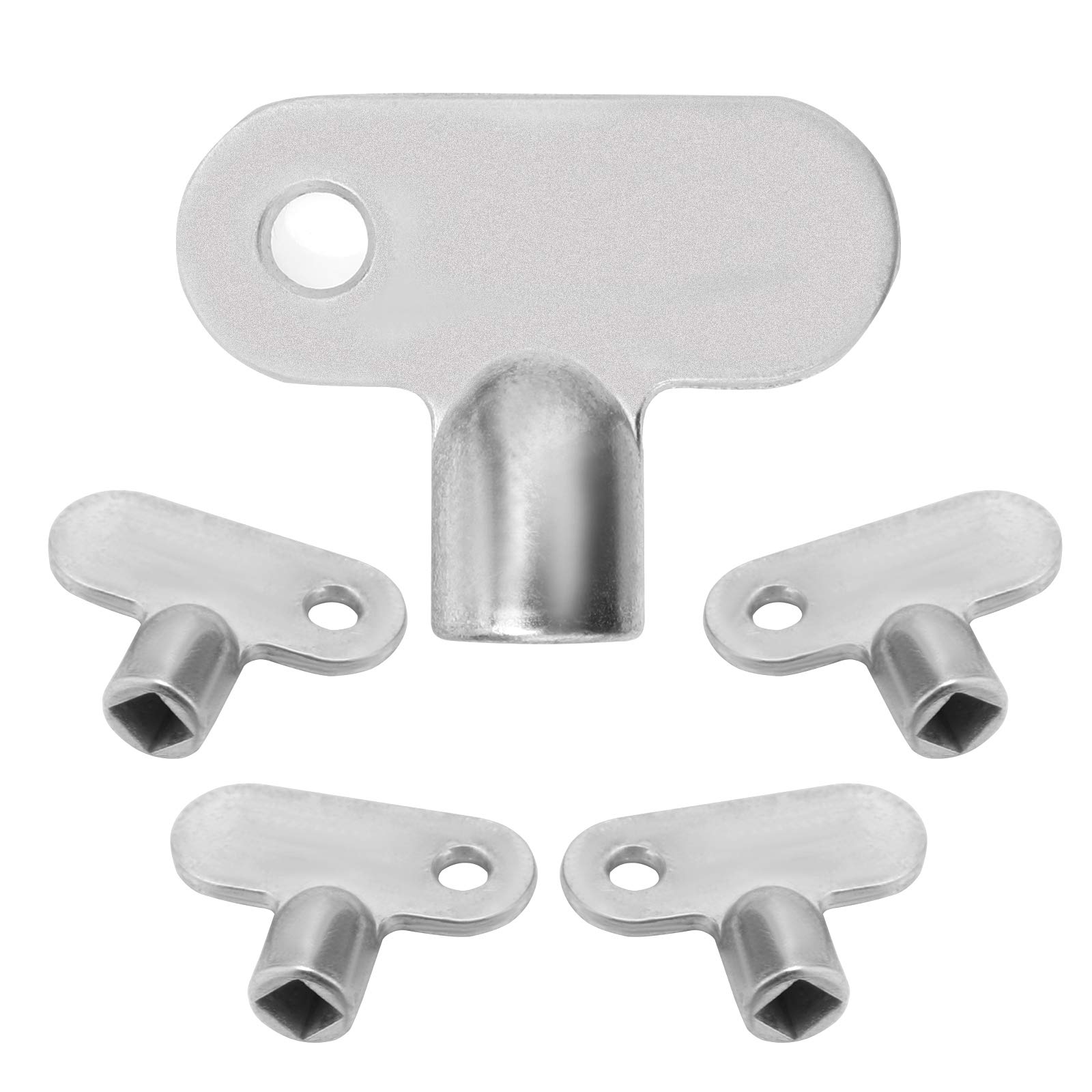 LUTER 5Pcs Radiator Valve Keys, Square Hole Radiator Bleed Key, 5 x 5mm/0.2 x 0.2 inch, Silver