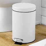 Crystals Small Pedal Bin with Lid 3 Litre Stainless Steel Bathroom Bin White view 5