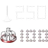 Goldblatt Tile Leveling System with 250 1/16" Spacers &amp; 100 Reusable Caps | Free-spin caps, anti-shift rings, one-handed operation, floor and wall tile leveling