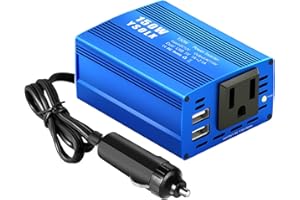 YSOLX 150W Car Power Inverter DC 12V to 110V AC Converter with 3.1A Dual USB Car Charger Adapter Blue