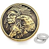 CRAFTMEMORE 2pcs 1 3/8 Inch Indian Coin Concho Indian Chief Eagle Wolf Screw Back Conchos Western Leathercraft CHS23 (Bronze)