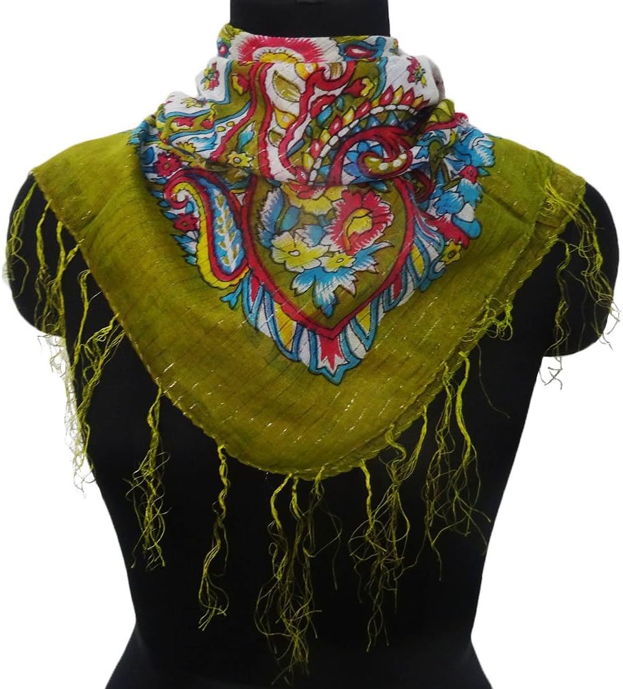 Indian Summer Stole Cotton Fabric Ektara Printed Wrap Summer Scarf Used 36” x 34” Women Shoulder Hijab Scarves Gift Item