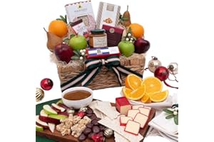 Christmas Fruit Basket of Fruits, Cheese, Chocolate and Nuts by GourmetGiftBaskets.com