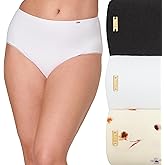 Bali womens Underwear Brief Pack, Lux Cotton Essentials Brief Underwear, Moisture-wicking, 3-pack