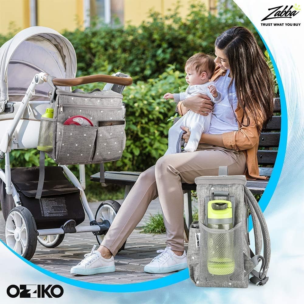 Universal Parents Diaper Organizer Bag with Stroller Attachments. Large Strollers Insulated Baby Bag. Gift for Newborns, Infants, Toddlers, Babies. 3 Ways to Carry - Shoulder, Messenger Bag, Backpack.: Home Improvement