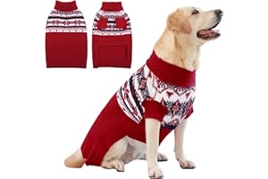 IECOii Extra Large Dog Sweater,XXXXL Dog Sweater Larged Size Dog,4XL Big Dog Sweater Turtleneck Knitwear Dog Cold Weather Sweater,Girl and Boy Red Dog Sweater for Doberman, Great Dane,XXXX-Large