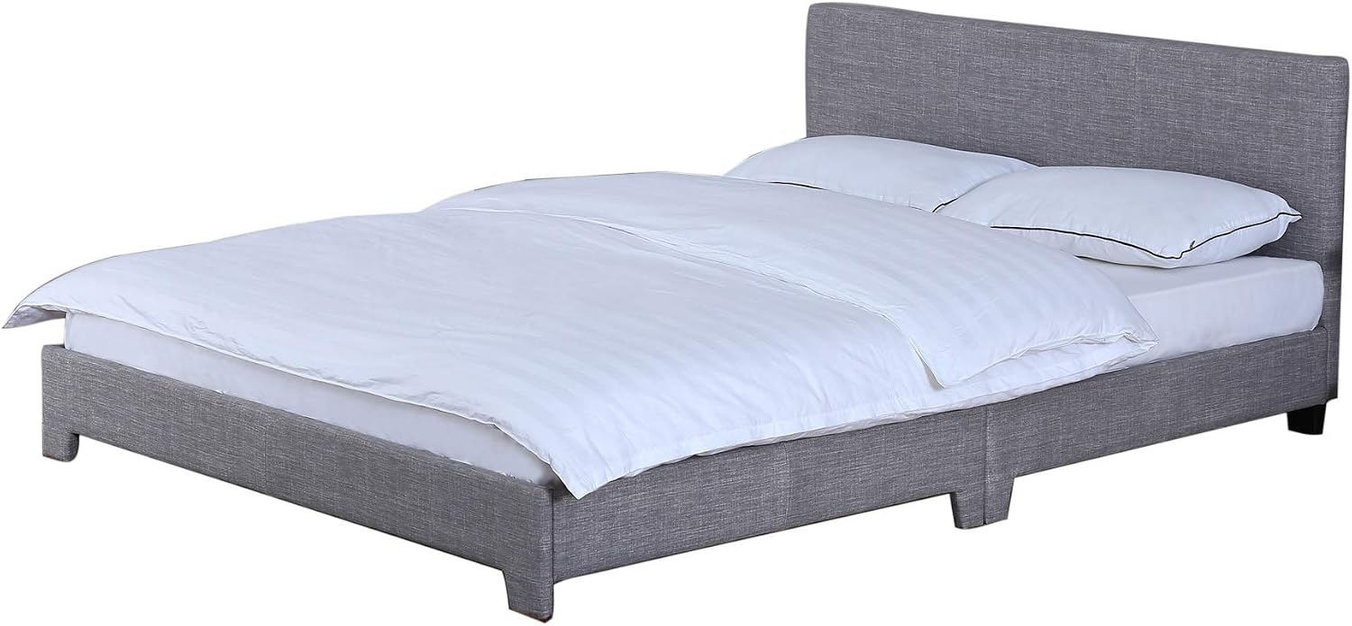 Vida Designs Victoria Bed Frame Upholstered Fabric Headboard Bedroom Furniture (King Size (5 Foot), Light Grey Linen) (UKFR Certified) - Image 3