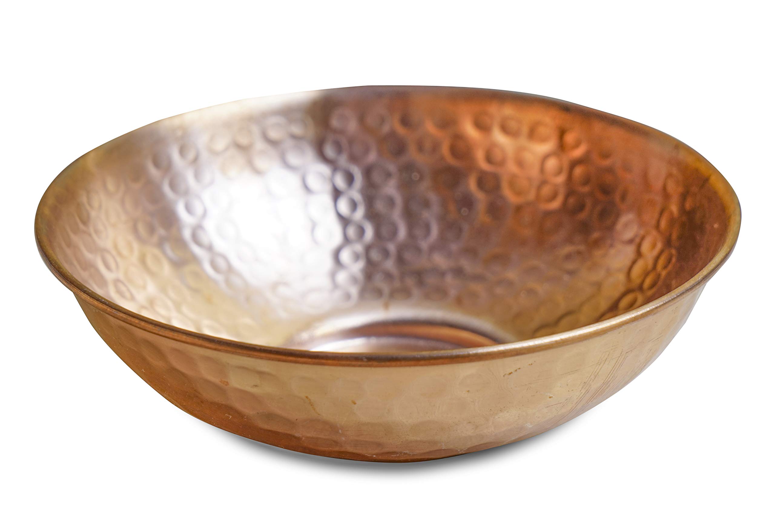 GoCraft Pure Copper Decorative Bowl | Hammered Finish Copper Bowl for Serving Nuts, Salad, Fruits & Table Use – 5" Diameter x 2" Height