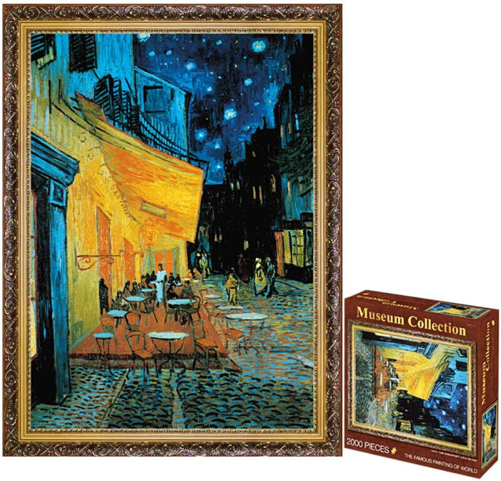 Adult Puzzle 2000 Pieces of World Famous Painting Landscape Oil Painting Children Decompression Creative Cafe Under The Stars (Without Frame) rompecabezas adultos piezas Children Puzzle