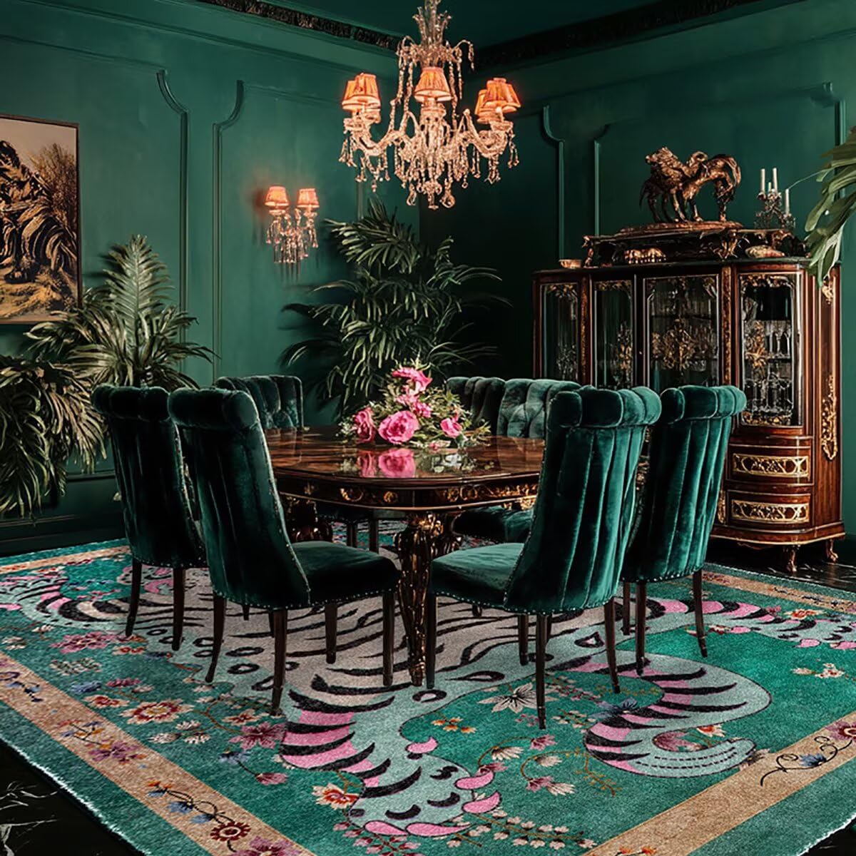 Pphcpx Tibetan Tiger Rug for Living Room 6x9 ft