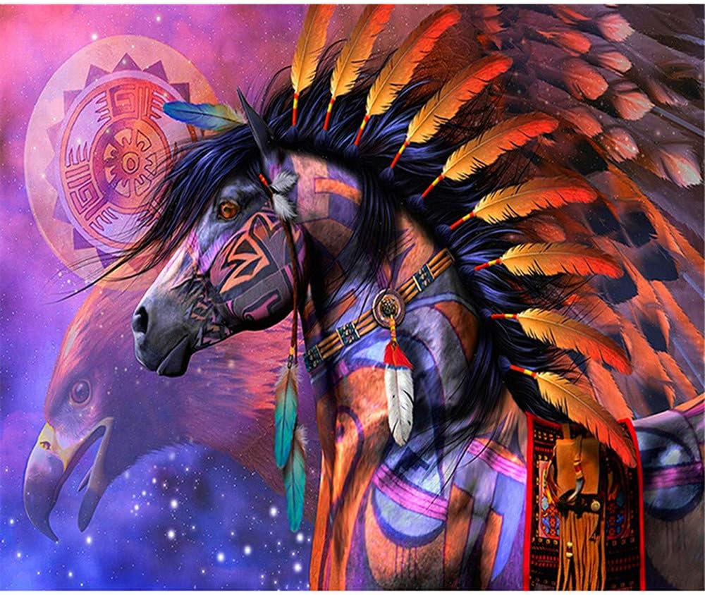 Diy Oil Painting Paint By Number Kit, Paint By Numbers Drawing With Brushes Paint, Suitable For All Skill Levels 40X50cm - Color Horse