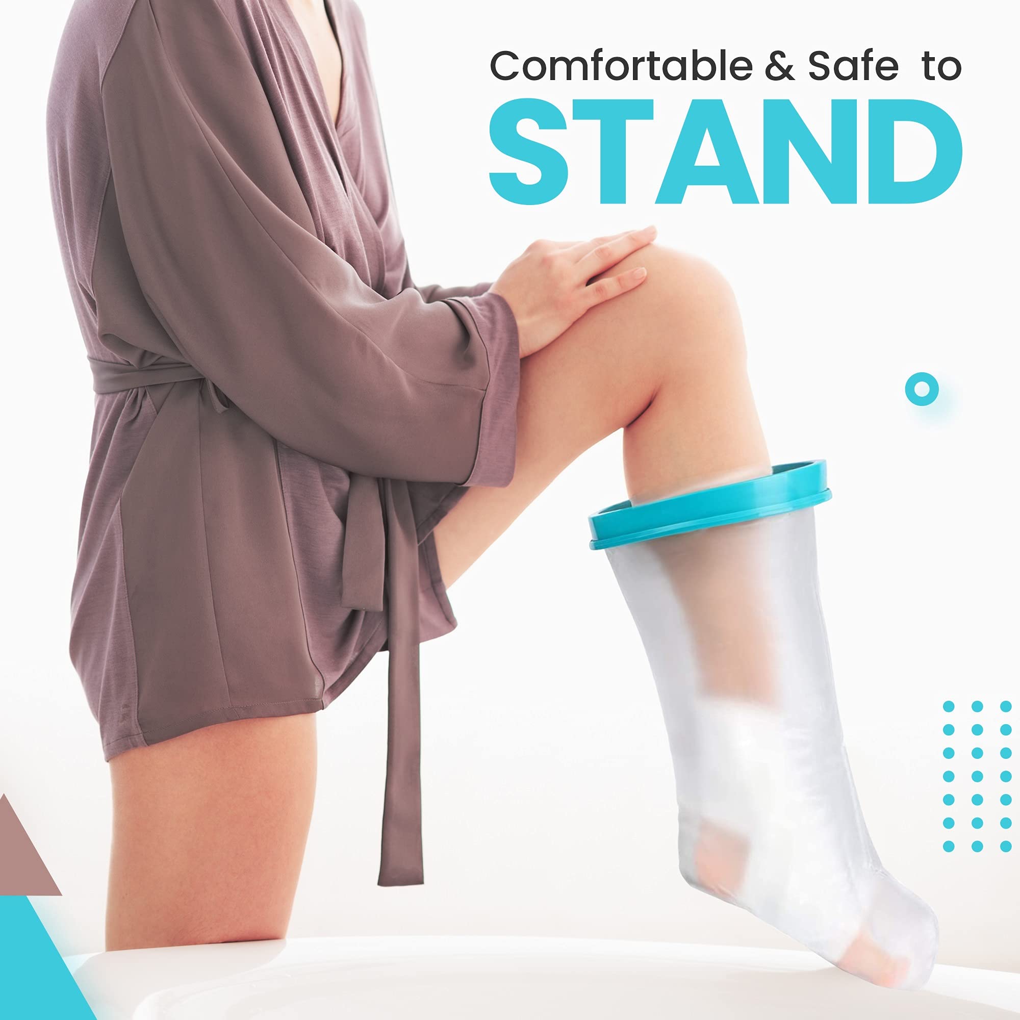 100% Waterproof Adult Cast Covers for Shower Leg, Resuable 28