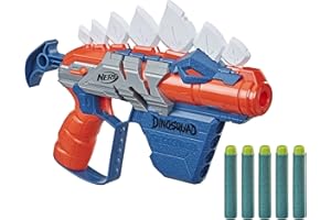 Nerf DinoSquad Stego-Smash Dart Blaster, 5 Nerf Elite Darts, Kids Outdoor Toys, Dinosaur Toys for 8 Year Old Boys and Girls and Up, Stegosaurus Dinosaur Design