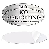 No Soliciting Sign, 2 Pack Self-Adhesive Aluminum