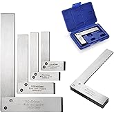 Suwimut Machinist Square Set 2, 3, 4, 6 Inch, Mechanical Engineer Hardened Steel High Precision Squares, 90 Degree Wide Base 
