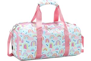 OCTSKY Kids Overnight Duffle Bag Girls Dance Bag Teens Sports Gym Gymnastics Bag with Shoe Compartment, Carry On Sleepover Weekender Travel Bag for Kid (Green)