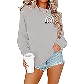 Dog Mom Sweatshirts Women Dog Paw Graphic Pullover Top Fall Sweatshirts Mama Pullover Long Sleeve Shirt