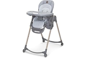 Maxi-Cosi Minla 6-in-1 High Chair for Babies & Toddlers, Portable Foldable Highchair, EcoCare Fabric, 9 Heights, 5 Reclines, 4 Tray Positions, Classic Slate