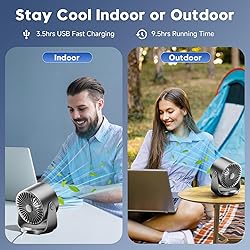 YOSHENMO Desk Fan, Turbo Table Fan for