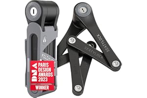 Seatylock FoldyLock Mini Folding Bike Lock - Patented Lightweight Bicycle Lock - Heavy Duty Anti Theft Guard with Key for Electric Scooter & City Bikes