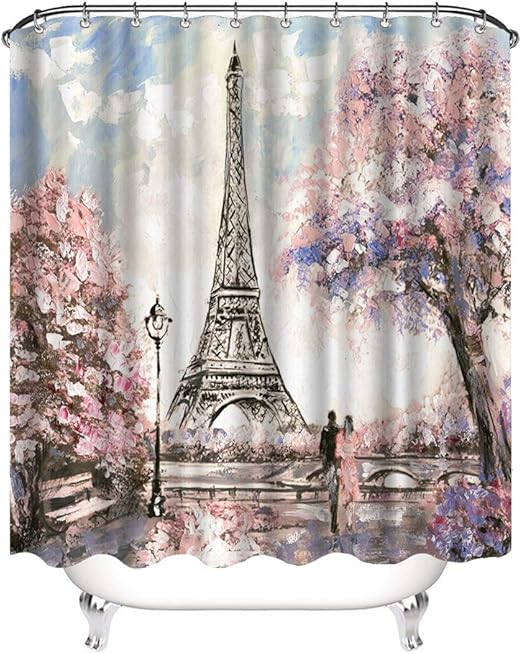 Amazon Com Vividhome 72 X 72 Inch Waterproof Paris Eiffel Tower