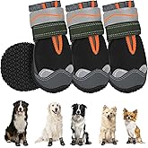 SlowTon Dog Shoes for Large Small Medium Dogs - Waterproof Dog Boots for Summer Hot Pavement, Paw Protector for Outdoor Walking Winter Snow, Anti-Slip Rubber Dog Booties for Hardwood Floor (B, 1)