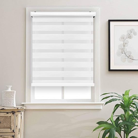 Biltek Cordless Zebra Roller Blinds Sheer Shades/FreeStop Combi Blinds