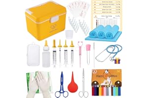 CHPPEY Puppy Kitten Whelping Kit - Newborn Whelping Supplies with Nursing Feeding Bottle Kit, Record Charts, Collars, Pee Pads, Bulb Aspirator, Hemostatic Forcep, Umbilical Cord Scissors. Pet Delivery Kit…