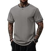 Herberton Mens Ringer Tshirt Casual Heavyweight Summer Crewneck Short Sleeve Shirts (S-XXL)