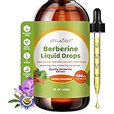 LTTLAODIZ Liquid Berberine Drops with Ceylon Cinnamon & Chromium Picolinate – Blood Sugar Support Complex – Berberine Liquid Supplement, 300mg per Serving, 2 fl oz
