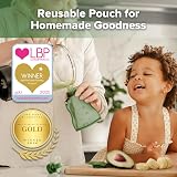 haakaa Pouch Reusable Baby Food Pouch 4oz 2 Pack Pea Green view 2