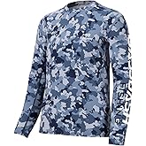 BASSDASH Men’s Camo Fishing Shirts UPF 50+ Long Sleeve Quick Dry Lightweight T-Shirts for Outdoor Hiking Kayaking FS37M