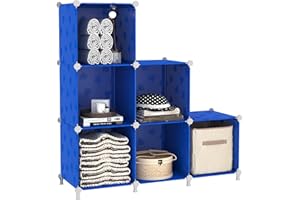 UNKU Cube Storage Organizer, 6 Cube Closet Organizer Storage Shelves, DIY Stackable Bookcase, Clothes Organizer Shelf for Clo