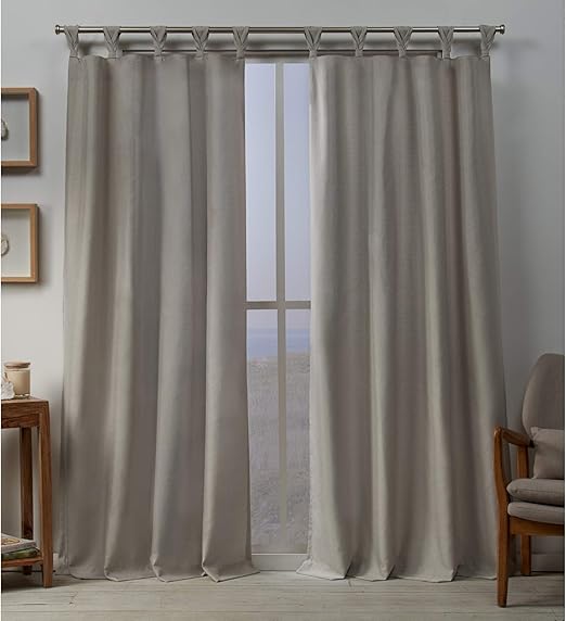 Amazon Com Exclusive Home Curtains Loha Linen Braided Tab Top