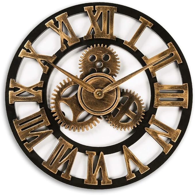 Byrhgood Wall Clock Vintage Engranaje Industrial Reloj de Pared