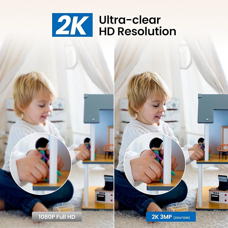 2K Camara Vigilancia WiFi Interior 360° con Grabación Continua — foto 3 de 8