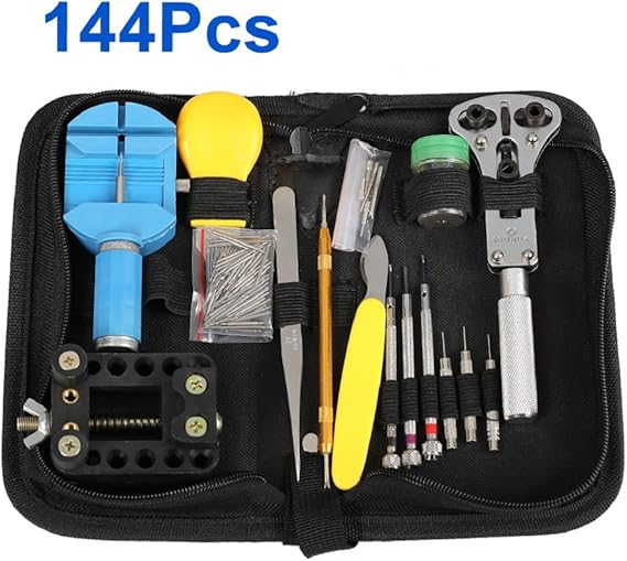 Soriace® Professional 144 Pcs Watch/Clock Repair Tool Kit Case, Opener