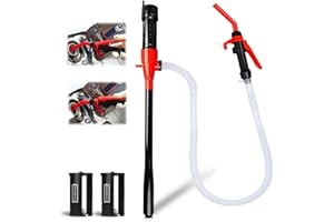 JECATIY Portable Fuel Transfer Pump Battery Operated Electric Siphon Pump for Gasoline, Fuel, Diesel, Water Transfer 2.4 GPM, Gas Can Pump with Flow Control Nozzle, Red