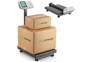Flyrivergo Industrial Computing Digital Platform Scale, 660lbs Load, 0.1lbs Accuracy, Electronic Floor Scale with LB/KG, AC/DC Power Supply, Heavy Duty for Industrial, Commercial or Small Business
