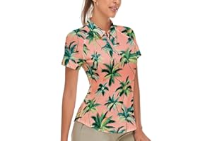 Soneven Women's Short Sleeve Golf Shirt Moisture Wicking Athletic Golf Polo Shirts Tennis Shirts