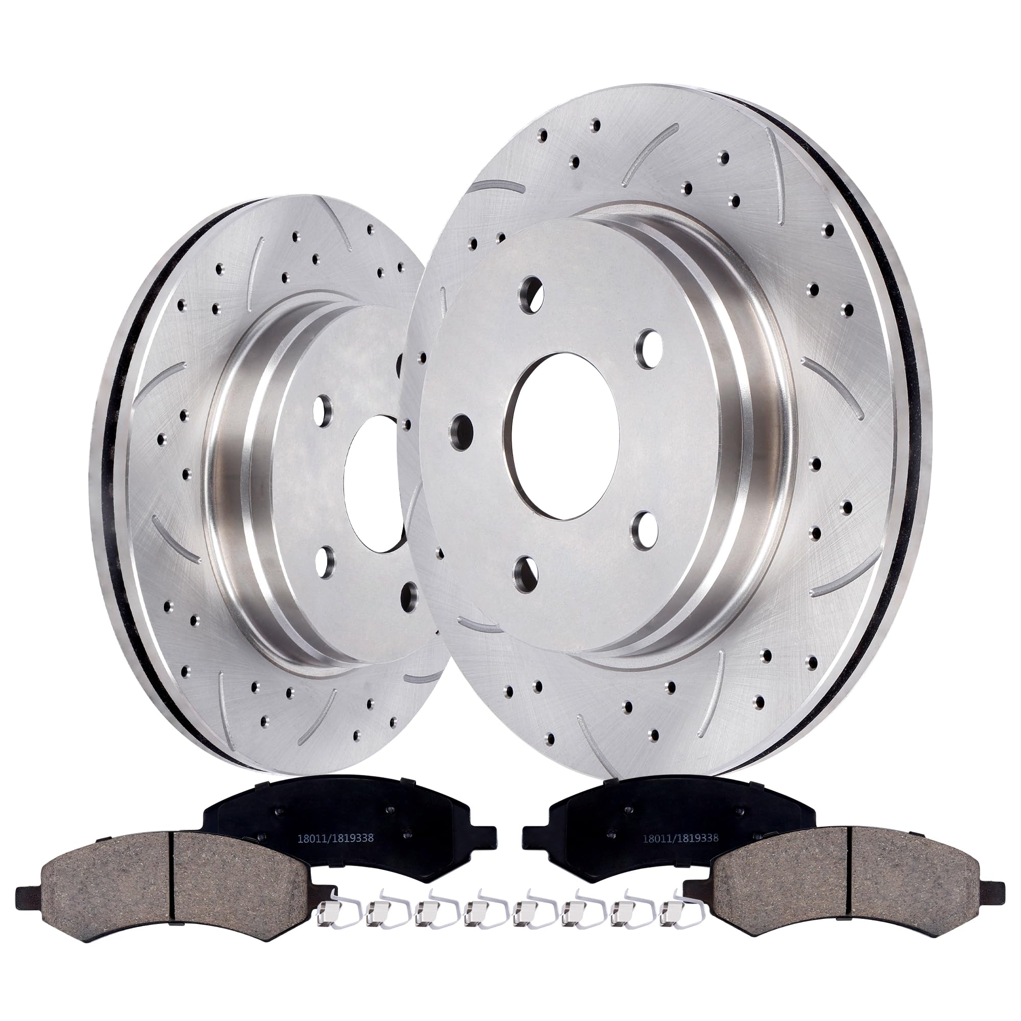 Photo 1 of VIPCAR Front Disc Brake Pads And Rotors Kit For Dodge Ram 1500 Pickup 2006-2010,Ram 1500 2011-2018/Classic 2019-2023, 2007-2009 For Chrysler Aspen/Dodge Durango, 5-Lug Wheels